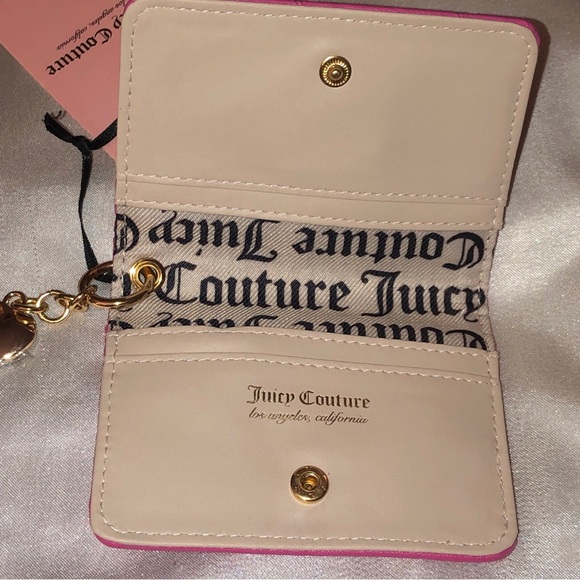 Juicy Couture Juicy Pink Faux Leather Only You And Me Card Case Key Fob NWT - Picture 13 of 16